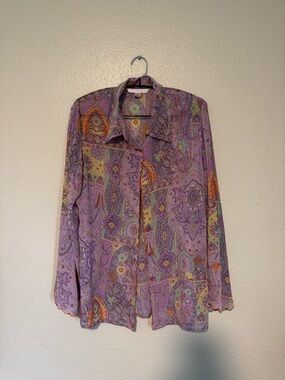 Vintage Victoria's Secret Lavender Paisley Print Pajama Set